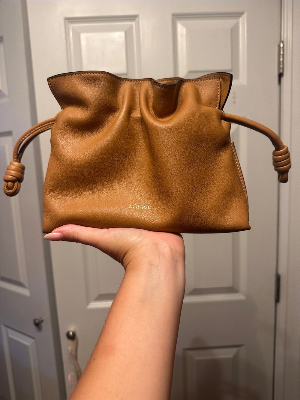 Loewe mini Flamenco Shoulder & clutch Bag in Tan - Picture 1 of 5